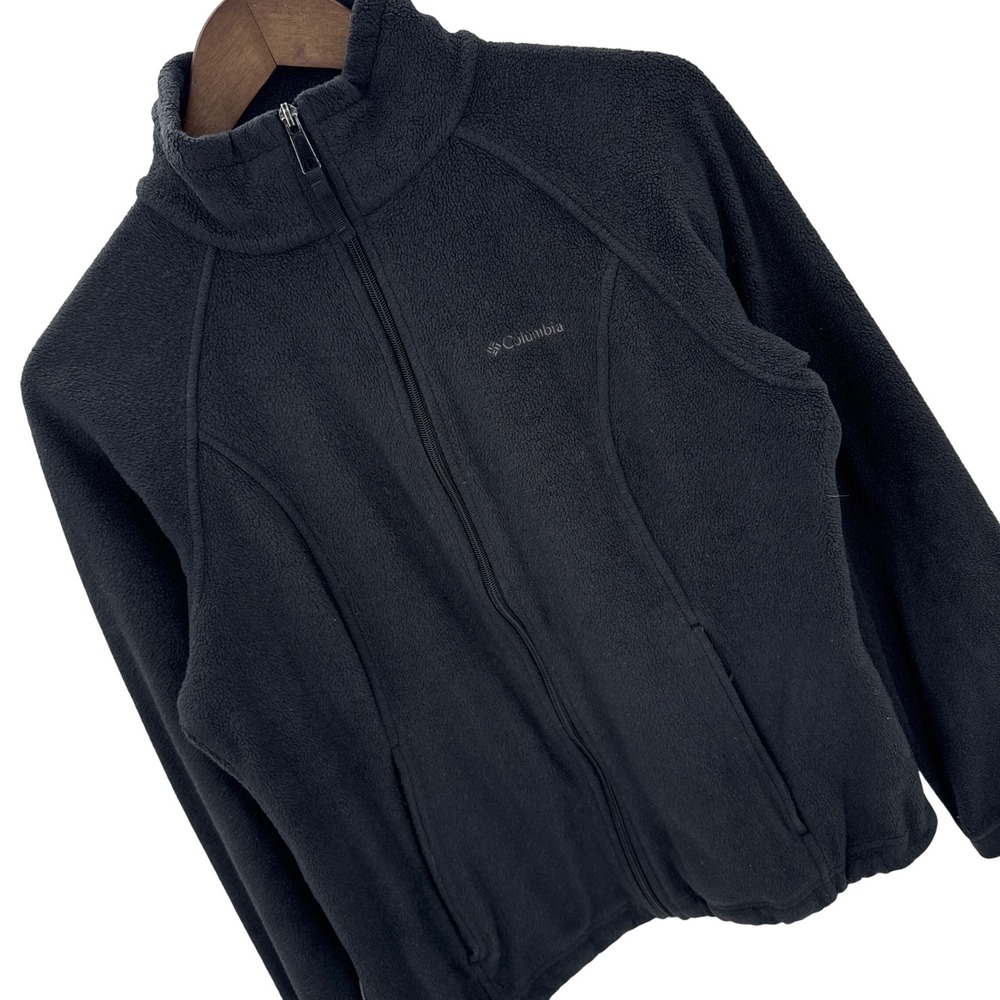 Columbia Benton Springs Fleece Jacket Womens M Black Full Zip WL6439